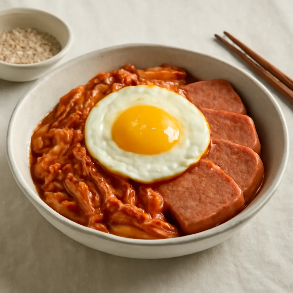 계란 김치 스팸 찜