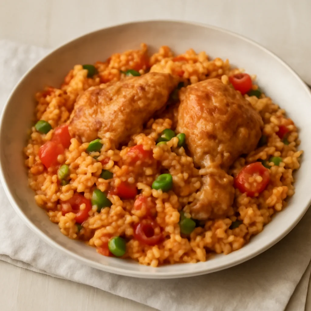 plat espagnol de poulet et riz