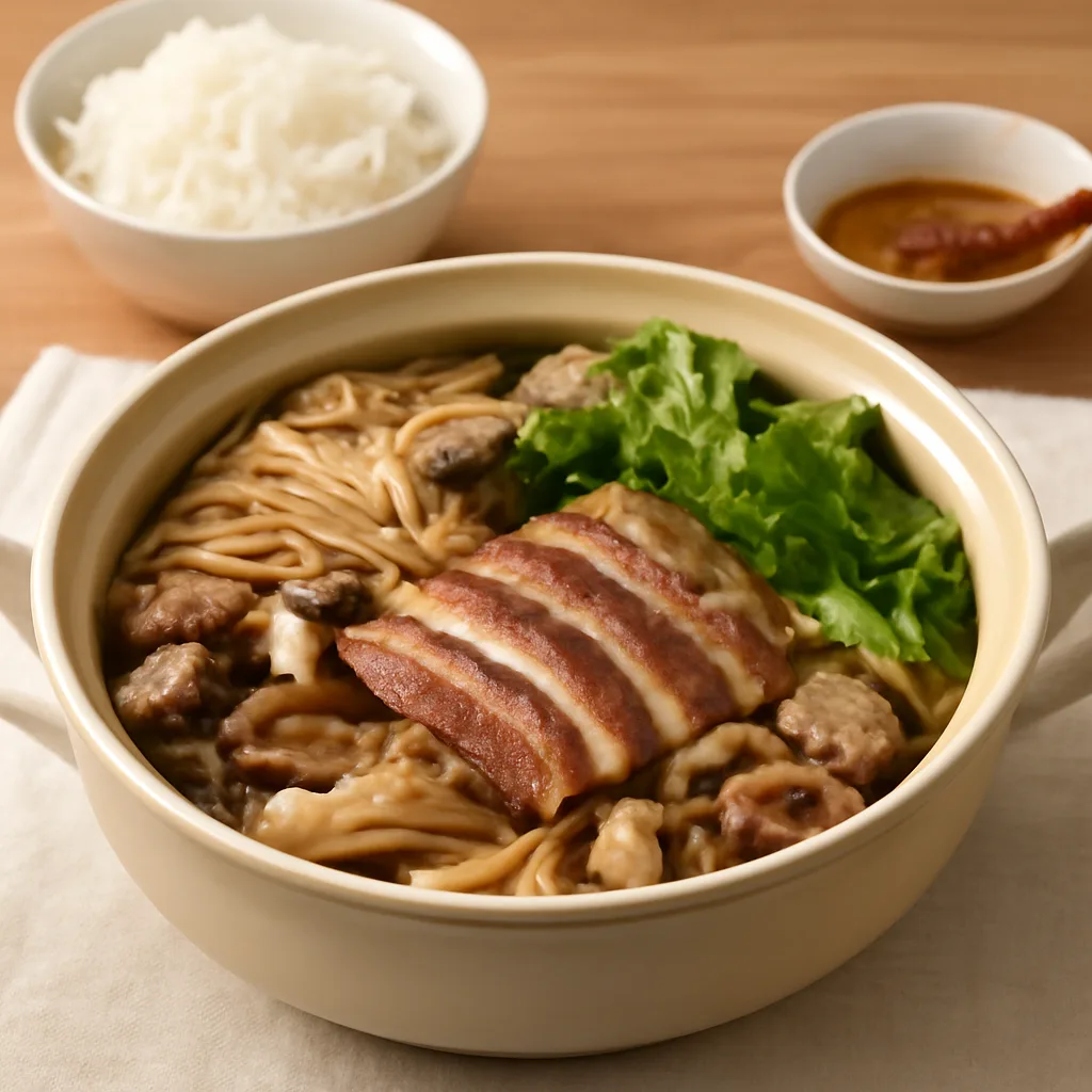 오리 버섯 전골