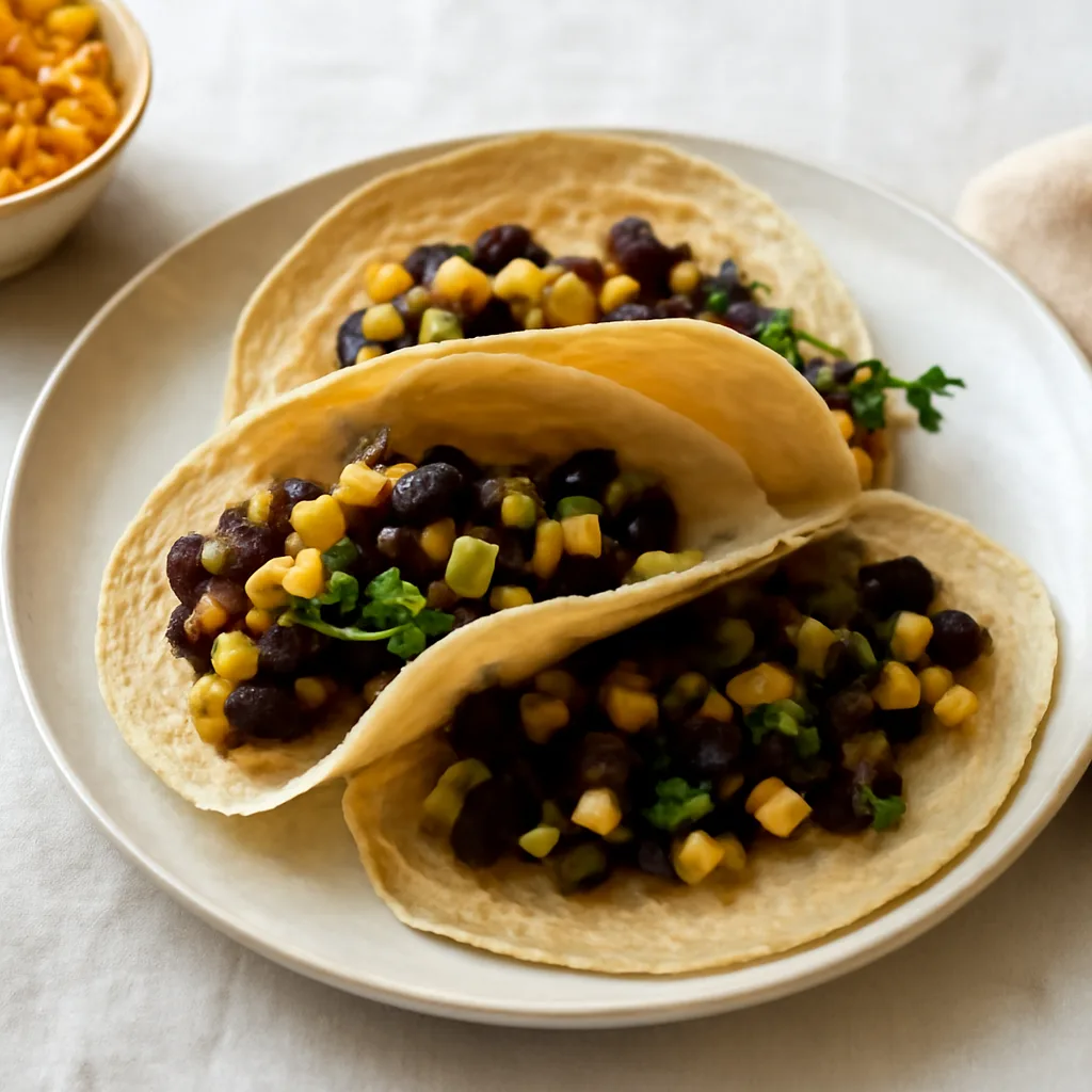 black bean corn tacos